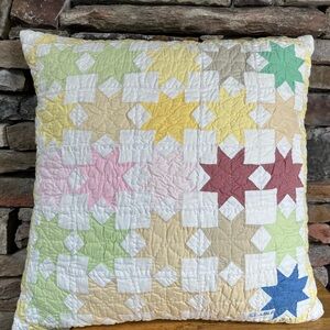 Patchwork Quilt Pillow Judi Boisson American Country Zip Cotton Farmhouse